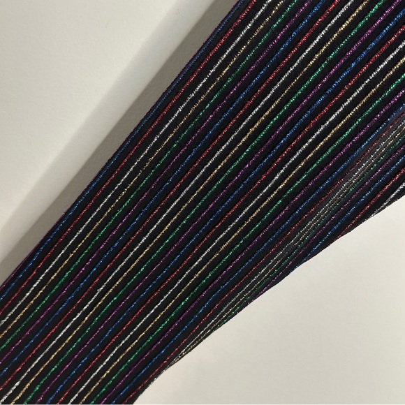 TORRID 1X Rainbow stripes 4K‎ Lurex Metallic Rib knit Criss Cross Top 14-16 - Picture 9 of 10